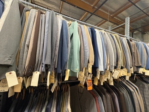 Collection of assorted 2pc 1970's suits. Assorted sizes