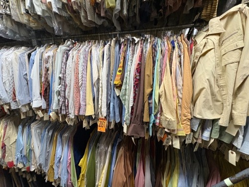 Collection of assorted 1970's casual long sleeve shirts. Assorted sizes
