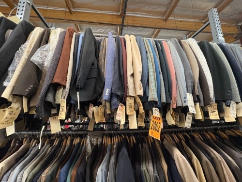 Collection of assorted 2pc 1970's suits. Assorted sizes