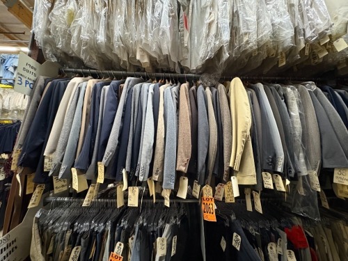 Collection of (50) assorted 1980's 3pc single breasted suits. Assorted sizes