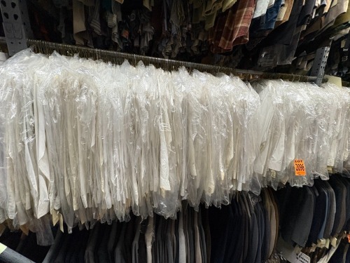 Collection of assorted 1980's white dress shirts. Assorted sizes
