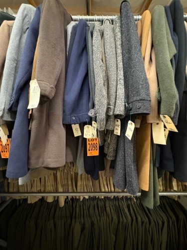 Collection of assorted 1980's men's wool overcoats. Assorted sizes