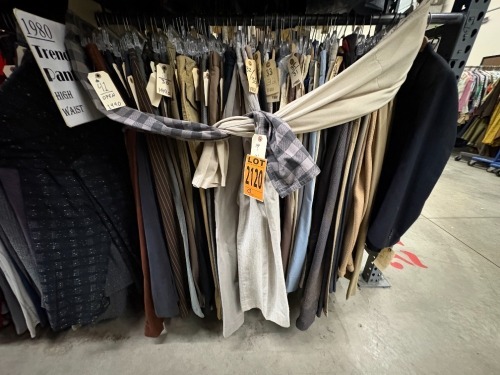 Collection of 1980s era trendy pants, high waisted