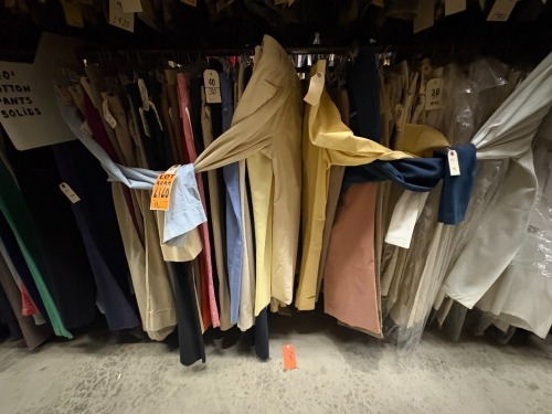 Collection of cotton pants, solid colors, 1970s era