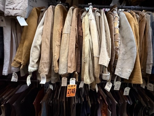 Collection of approx (25) leather jackets, various styles, Western, 1960s, 70s, 80s
