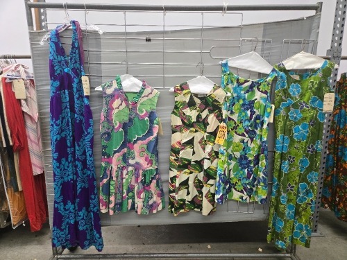 Collection of (5) 1960's era / Polynesian-style dresses