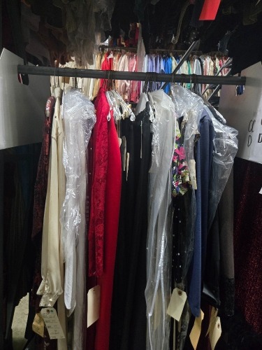 Collection of 1990-present era evening skirts, pants, 2pc