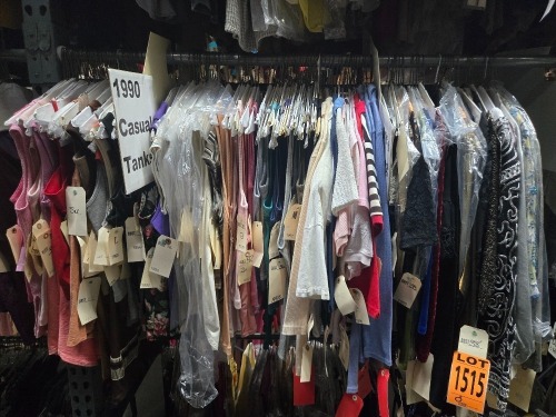 Collection of 1990's era club blouses, vests, tops