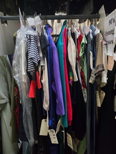Collection of 1990's era jumpsuits, rompers, overalls