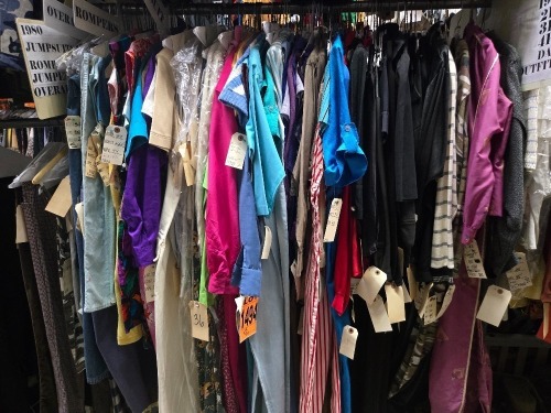 Collection of 1980's era jumpsuits, rompers, jumpers, overalls