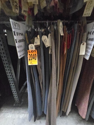 Collection of 1970s era dress pants, wool, pleated
