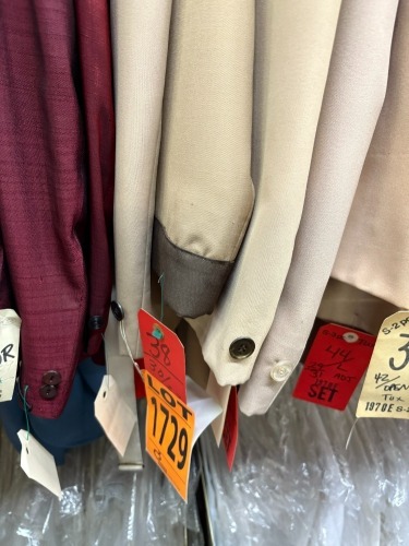 Collection of 1970's tux coats and suit sets