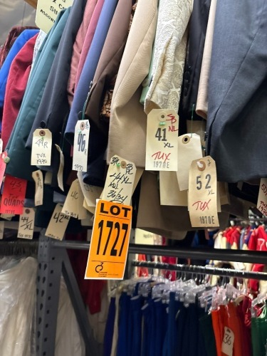 Collection of 1970's tux coats and suit sets