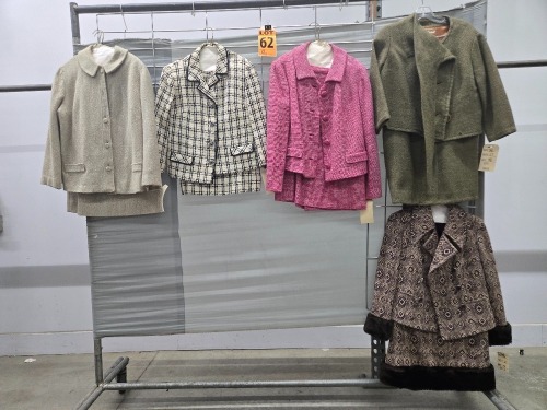 Collection of (5) 1960's era 2pc Sets of Women's Jacket's with Long Skirts