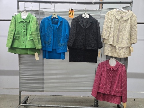 Collection of (5) 1960's era 2pc Sets of Women's Jacket's with Long Skirts