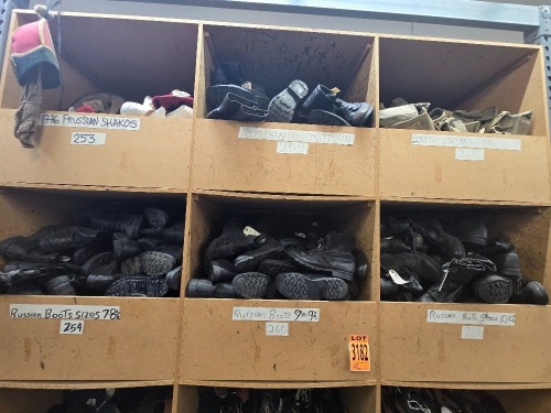 Lot of "Russian Boots", Prussian Shakos
