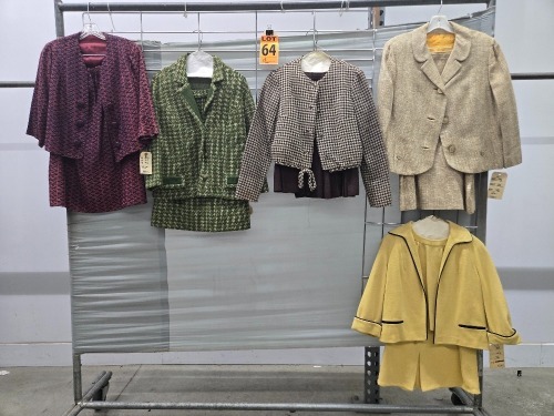 Collection of (5) 1960's era 2pc Sets of Women's Jacket's with Long Skirts